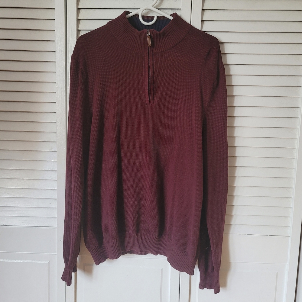 CLUB ROOM Men's Half Zip Cotton Pullover Sweater, Size 2XL - Picture 3 of 11